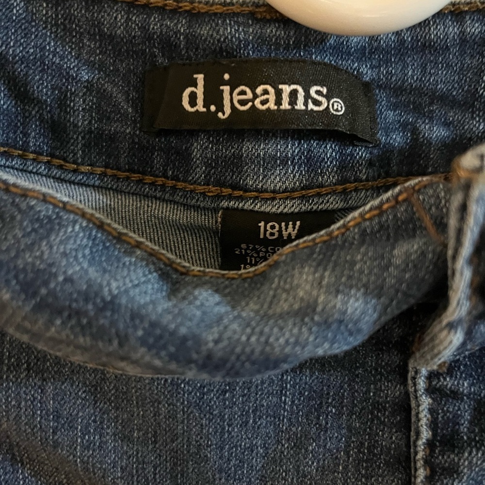 D. Jeans Women's Sz 16 Straight Leg Cotton Blend Denim Blue - Picture 5 of 5
